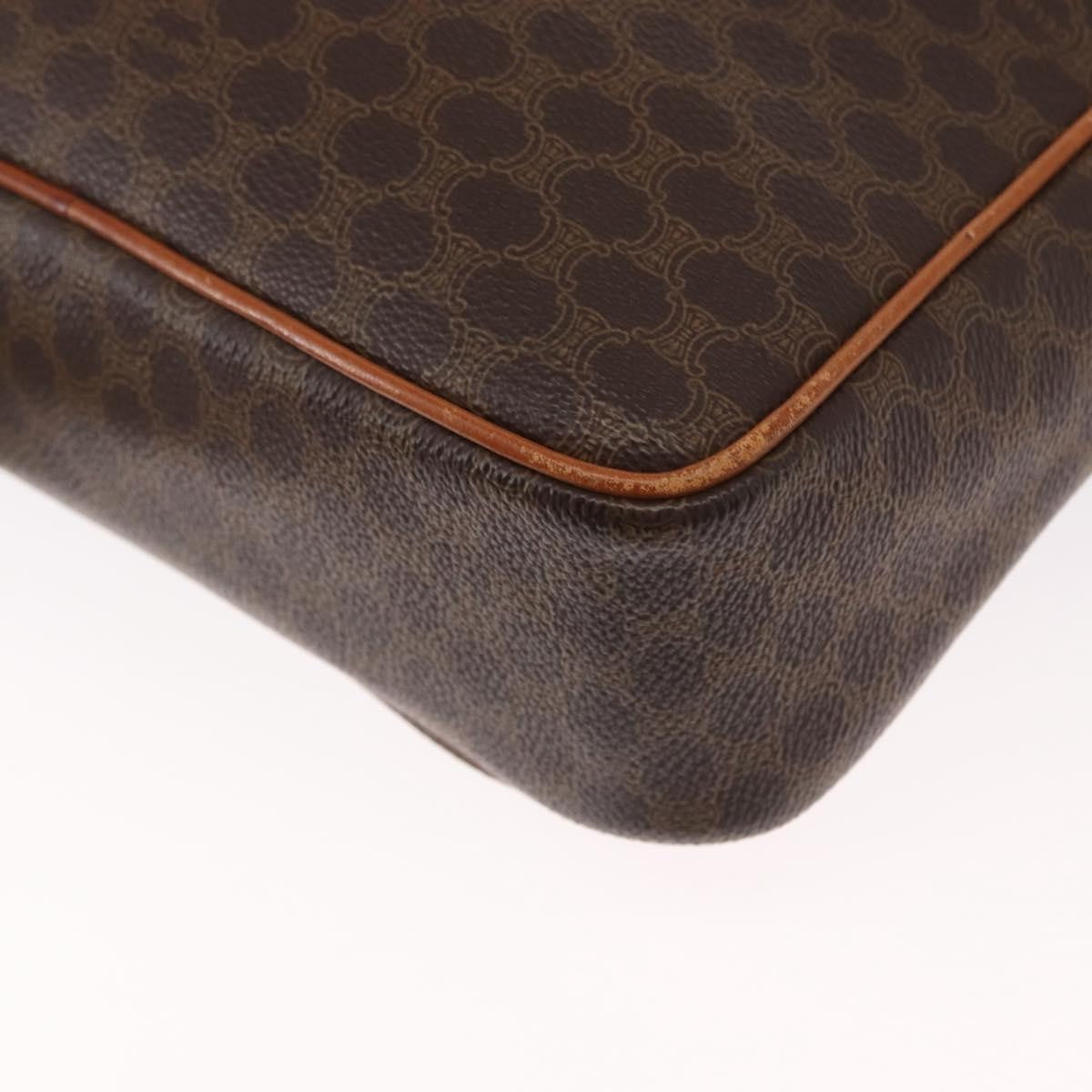 Celine Vintage Macadam Shoulder Bag Canvas And Leather Brown Pvc Shoulder Bag Bag