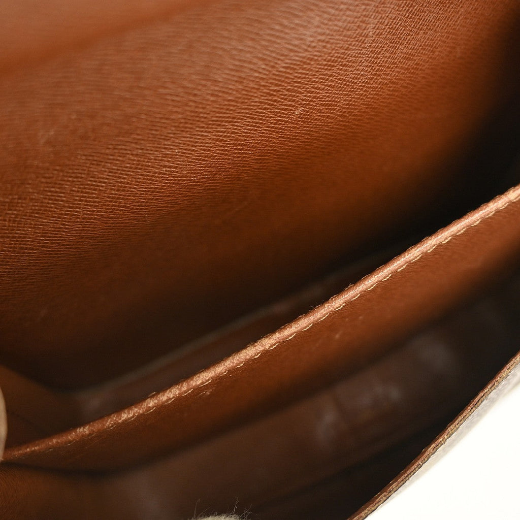 Louis Vuitton Cartouchiere Handbag Monogram Canvas Brown Canvas Shoulder Bag