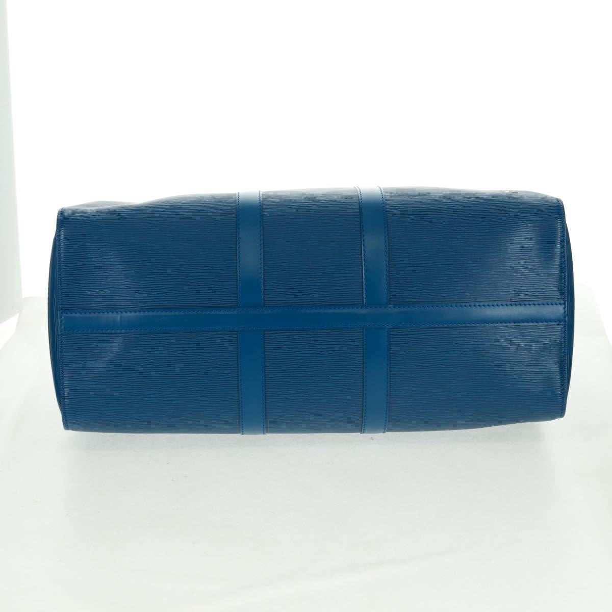 Louis Vuitton Keepall Bag Epi Leather Blue Leather Travel Bag