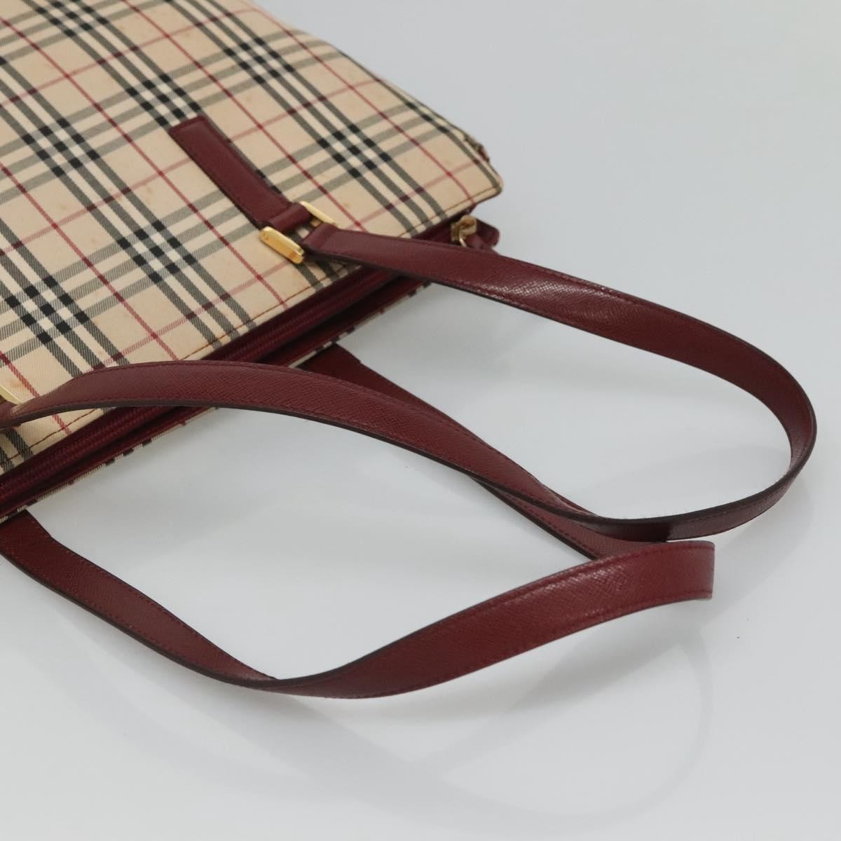 Burberry Nova Check Tote Canvas And Leather Beige Canvas Tote Bag