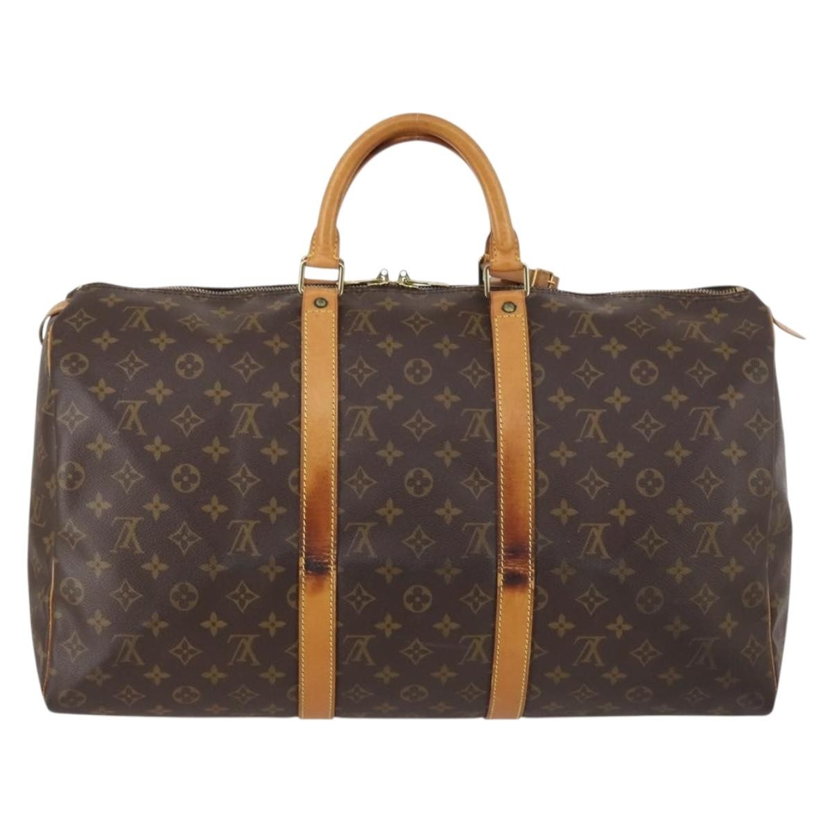 Louis Vuitton Keepall Bag Monogram Canvas Brown Canvas Travel Bag