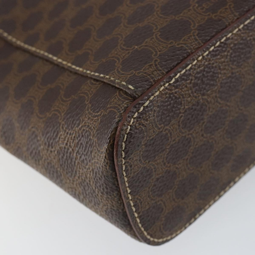 Celine Macadam Vanity Bag Canvas Brown Canvas Handbag