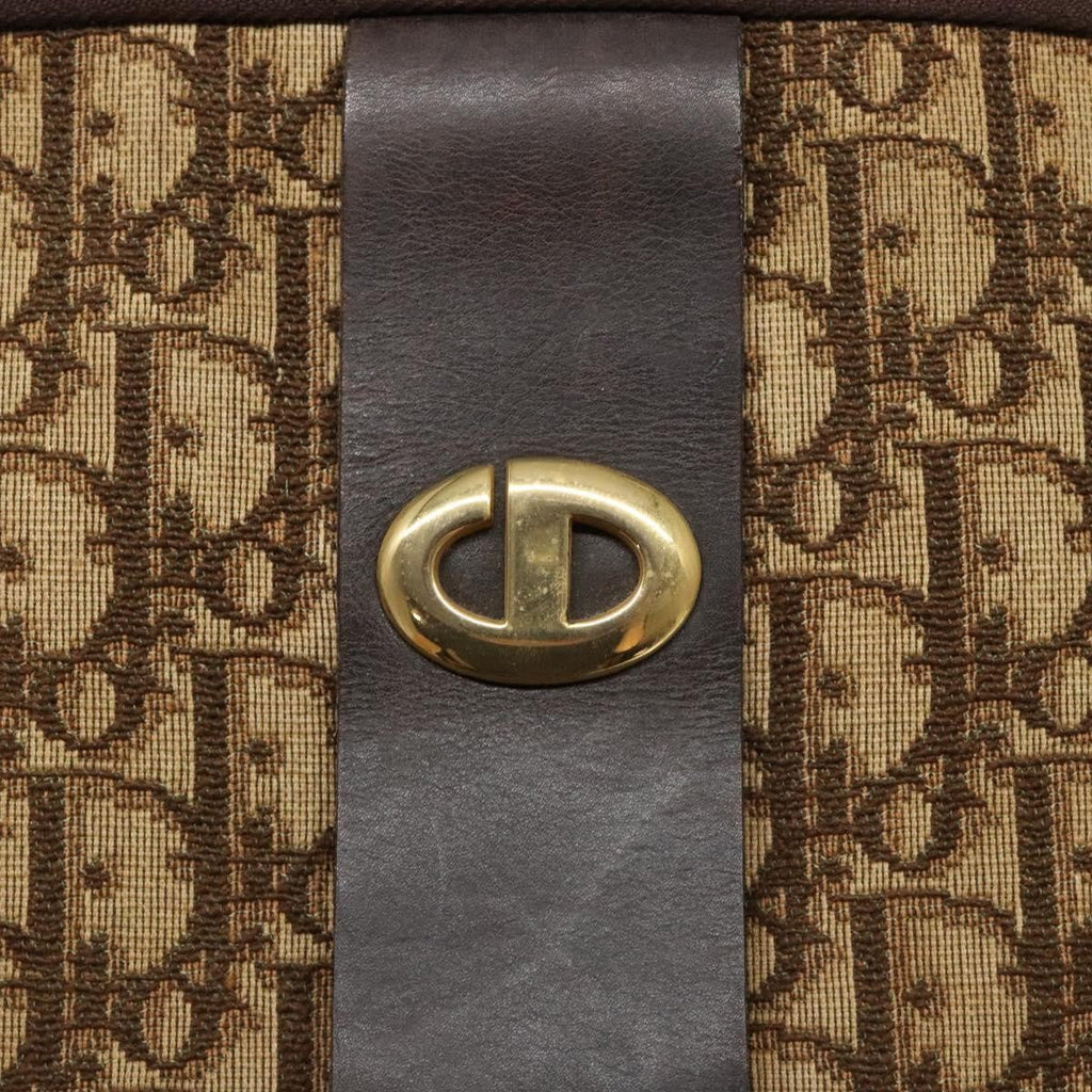 Christian Dior Vintage Trotter Shoulder Bag Canvas Brown Canvas Bag (Pre-Owned)