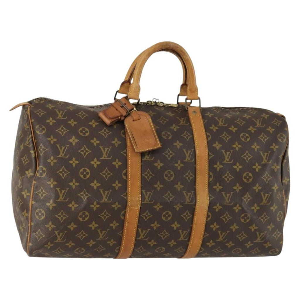 Louis Vuitton Keepall Bag Monogram Canvas Brown Canvas Travel Bag