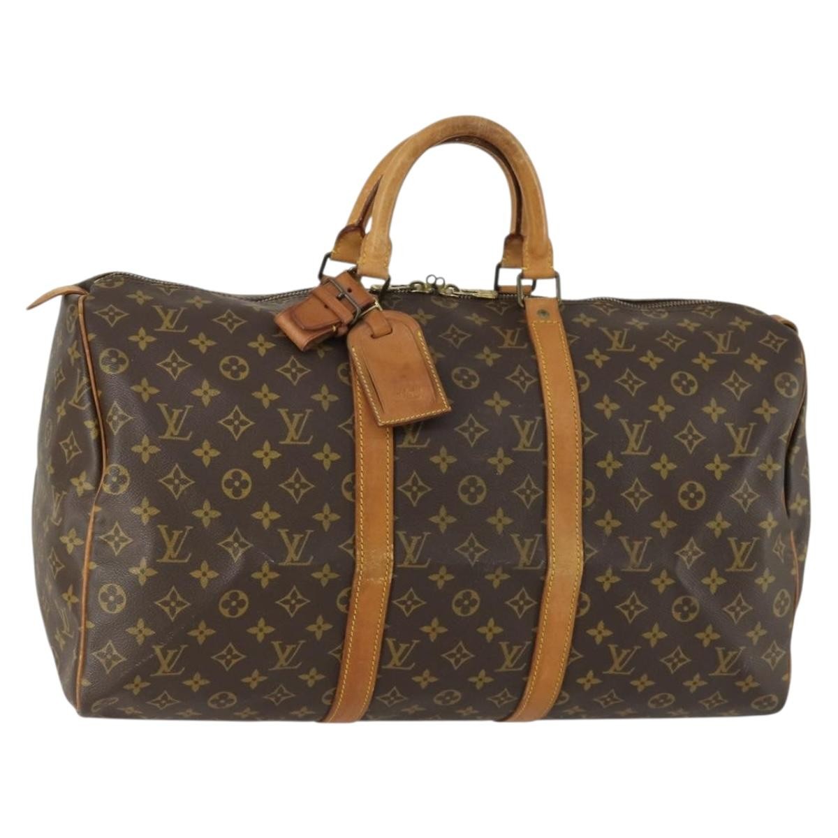 Louis Vuitton Keepall Bag Monogram Canvas Brown Canvas Travel Bag