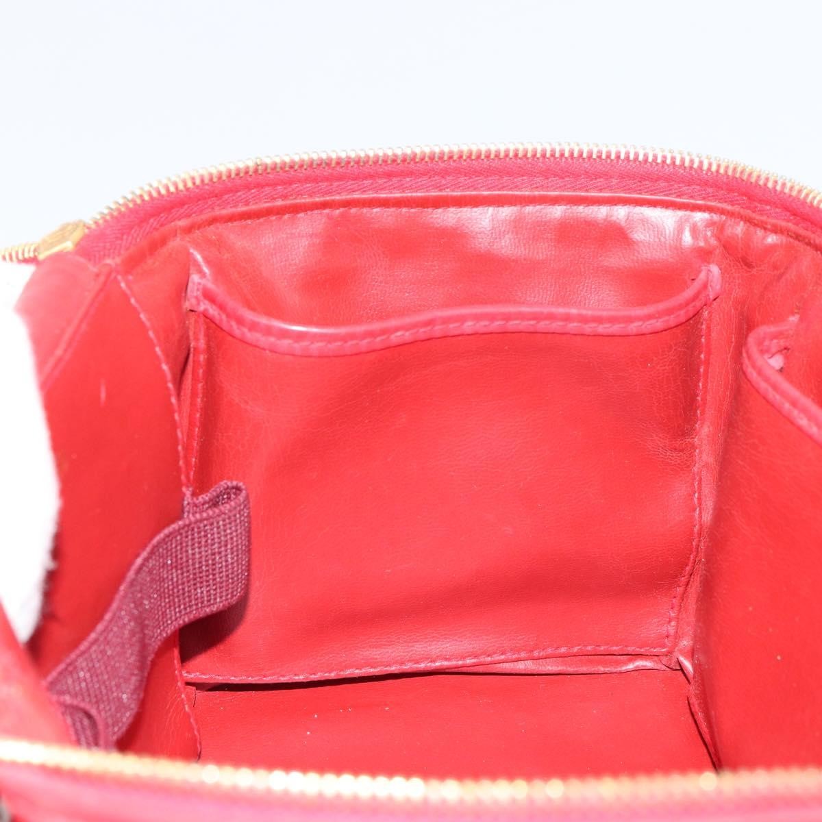 Chanel Vintage Vanity Case Patent Red Patent_Leather Handbag