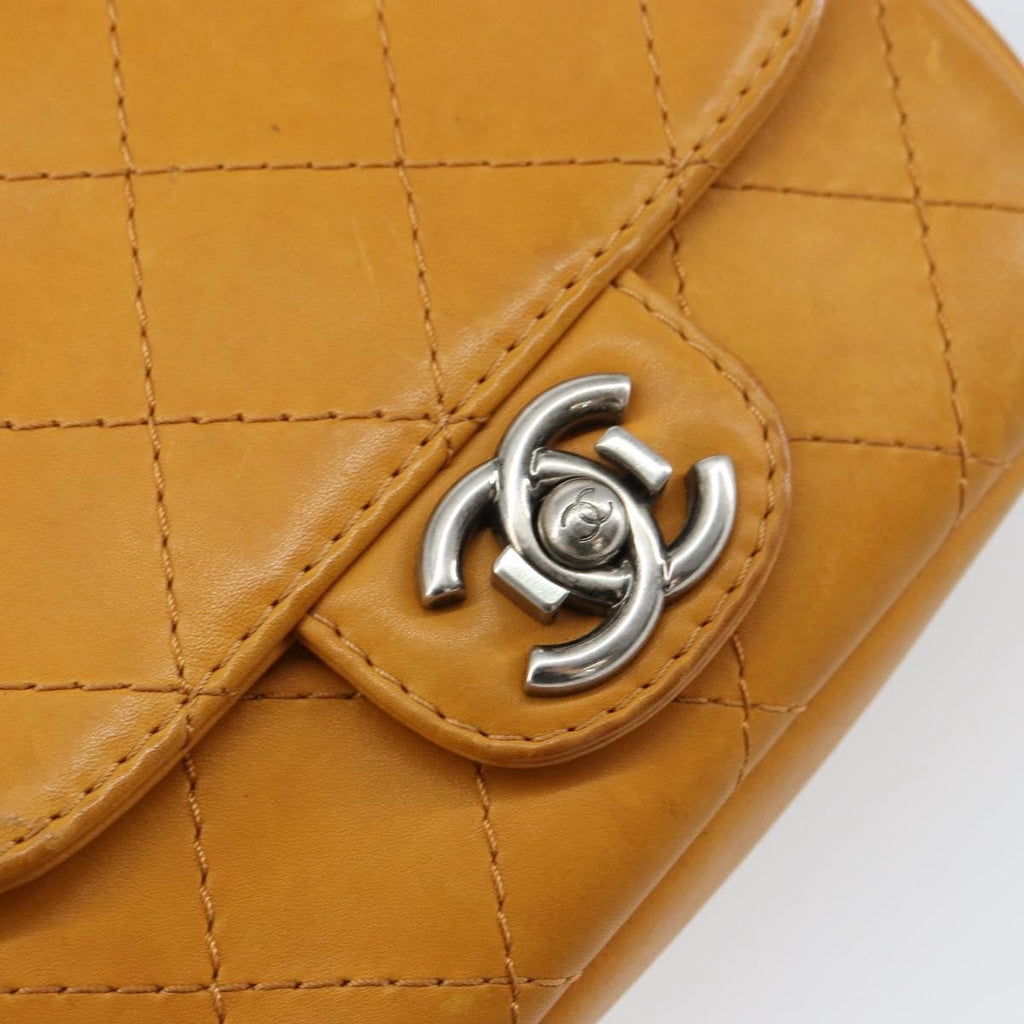 Chanel Chain Flap Bag Quilted Leather Orange Leather Shoulder Bag Bag