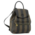 Fendi Pequin Front Pocket Backpack Coated Canvas Brown Pvc Backpack Bag
