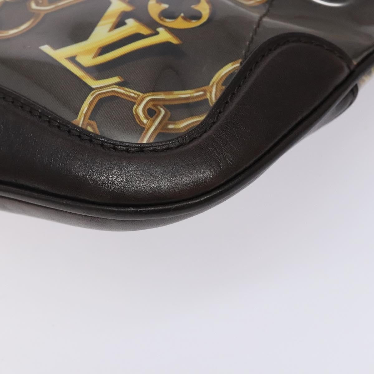 Louis Vuitton Charms Pochette Pvc Over Printed Silk Brown Canvas Clutche & Pouche Bag