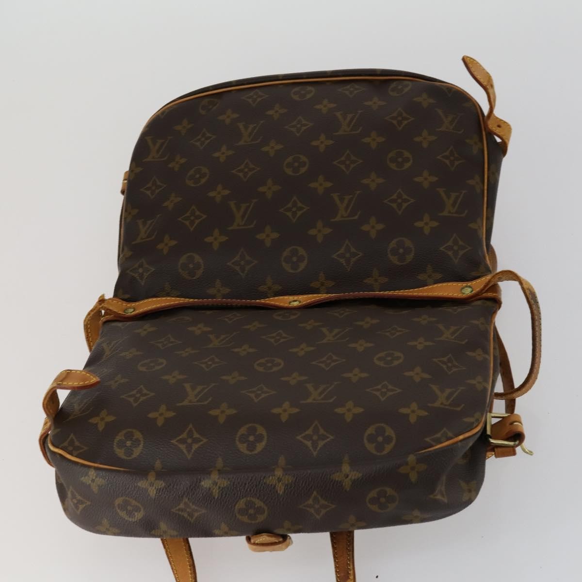 Louis Vuitton Saumur Handbag Monogram Canvas Brown Canvas Shoulder Bag