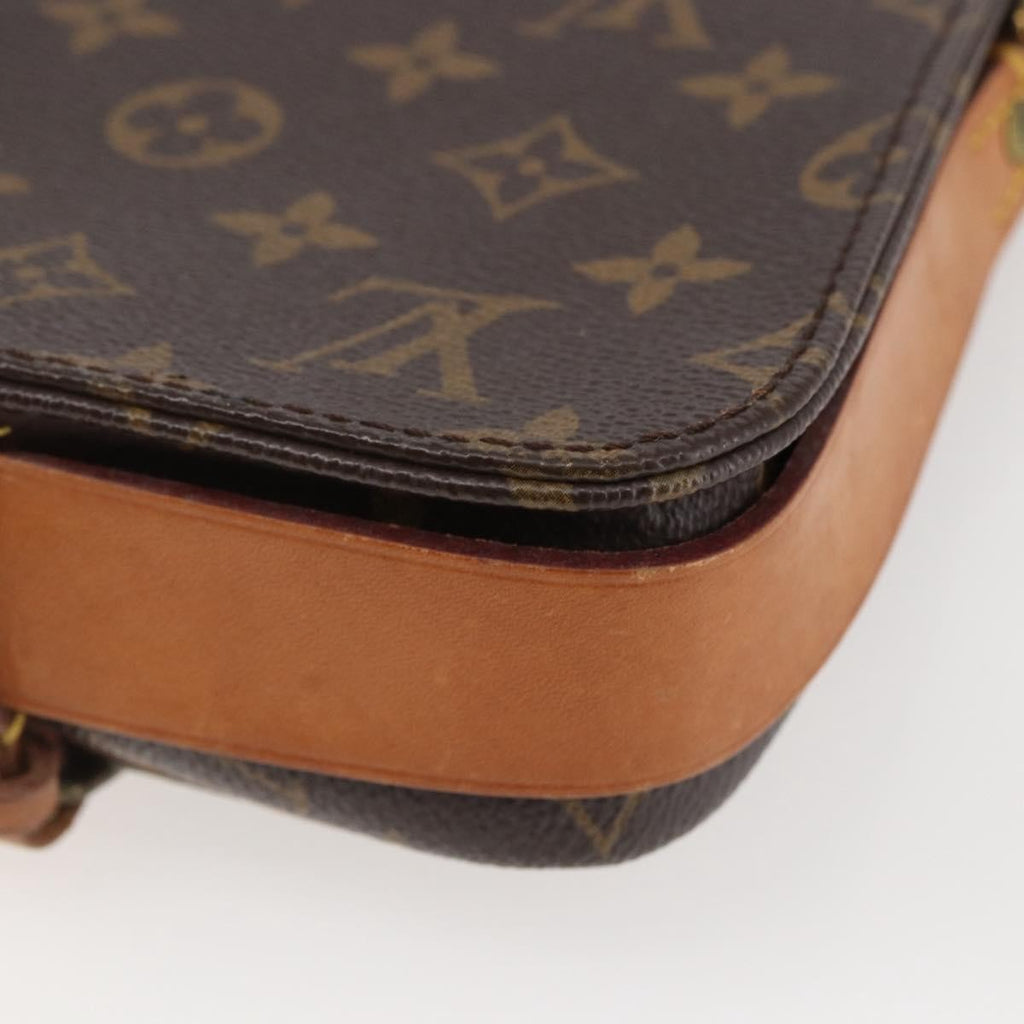 Louis Vuitton Cartouchiere Handbag Monogram Canvas Brown Canvas Shoulder Bag