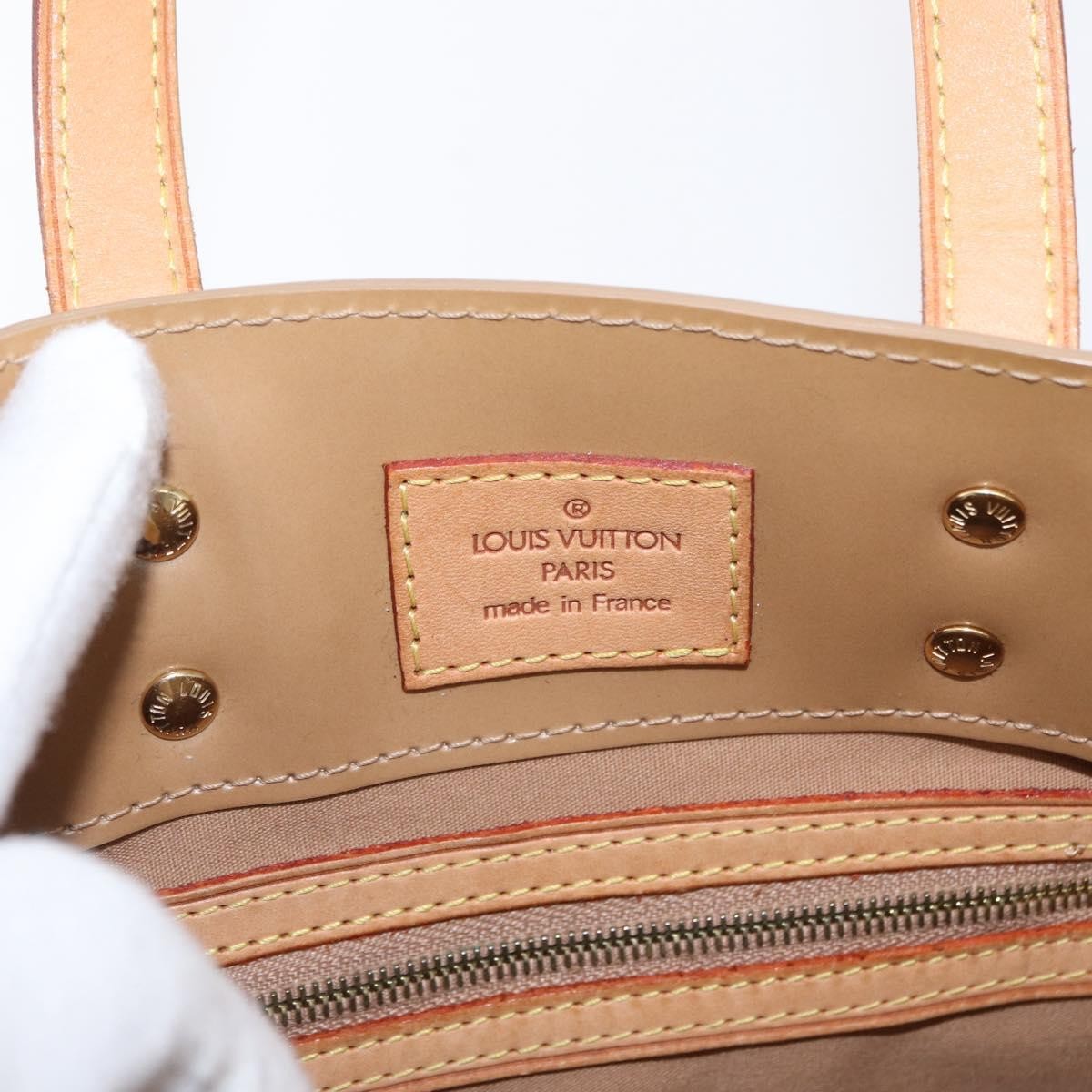 Louis Vuitton Reade Handbag Monogram Vernis Beige Patent_Leather Handbag