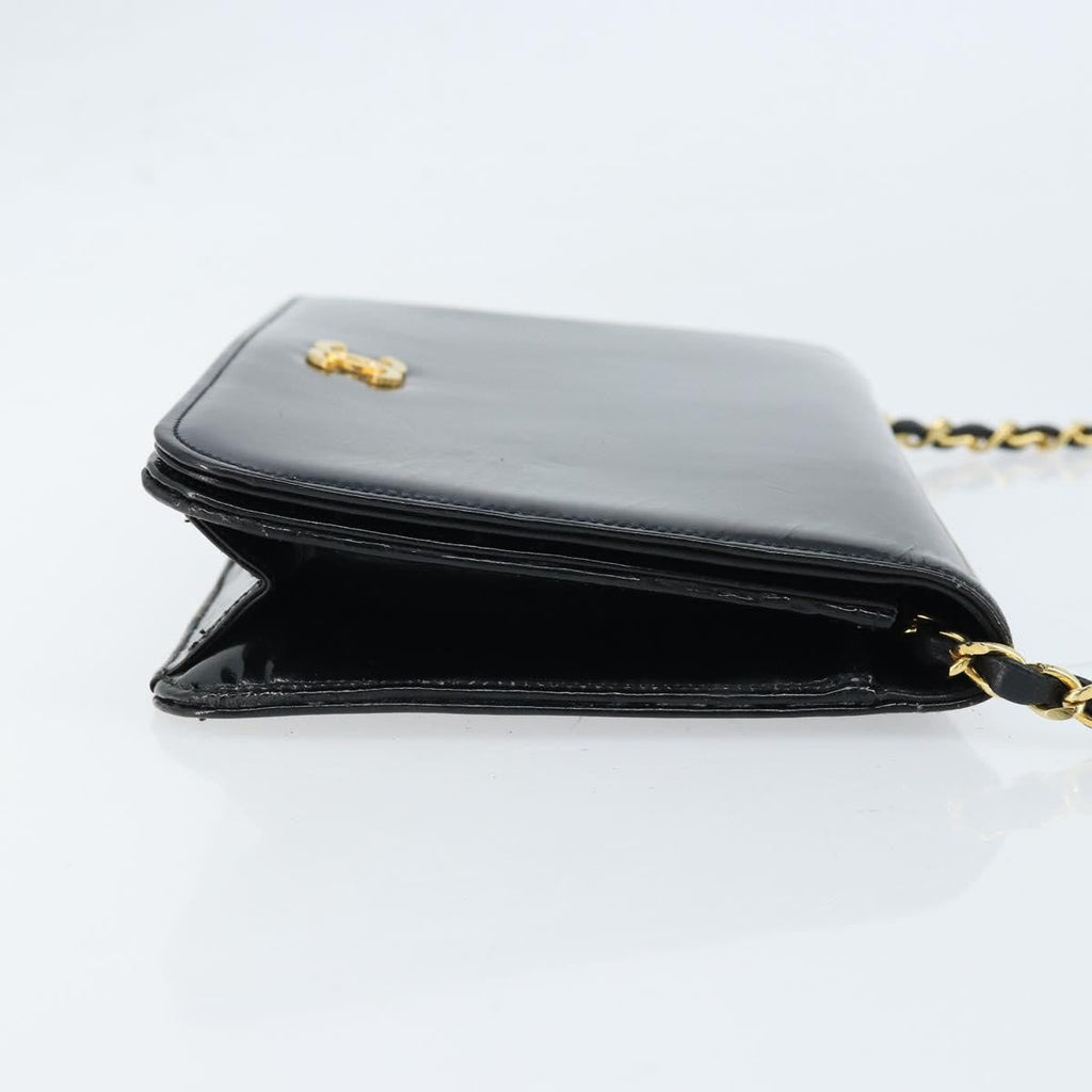 Chanel Wallet On Chain Quilted Patent Black Patent_Leather Shoulder Bag Bag