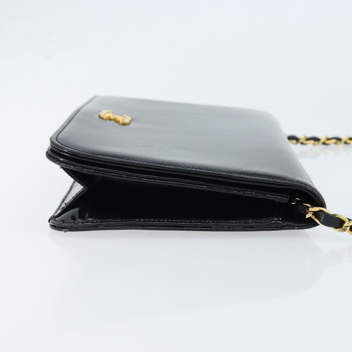 Chanel Wallet On Chain Quilted Patent Black Patent_Leather Shoulder Bag Bag