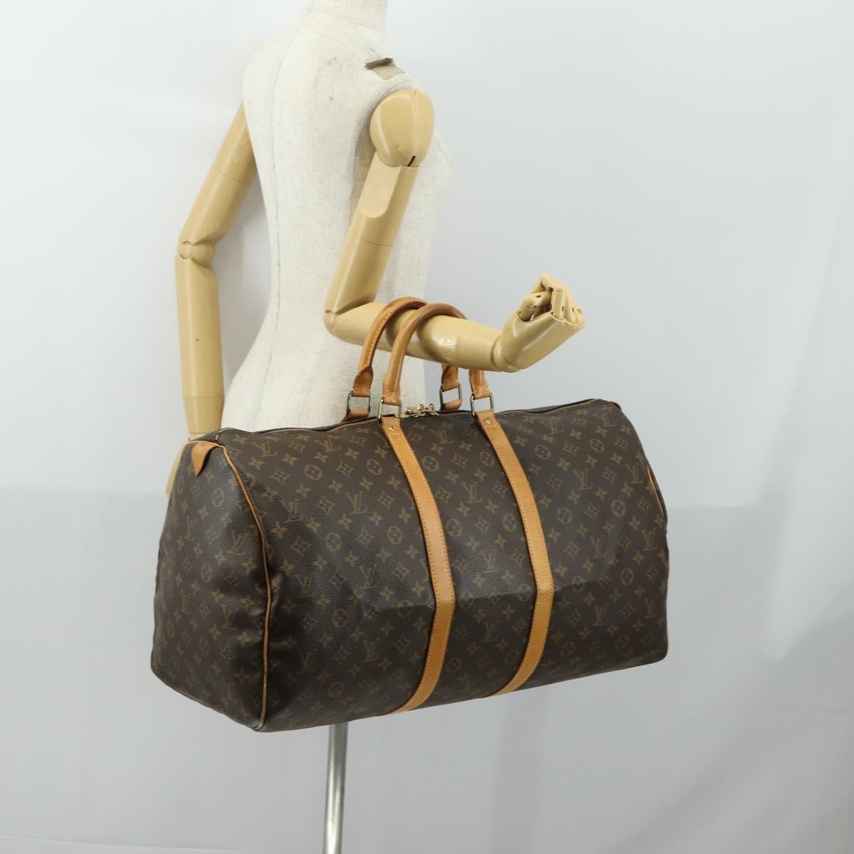 Louis Vuitton Keepall Bag Monogram Canvas Brown Canvas Travel Bag