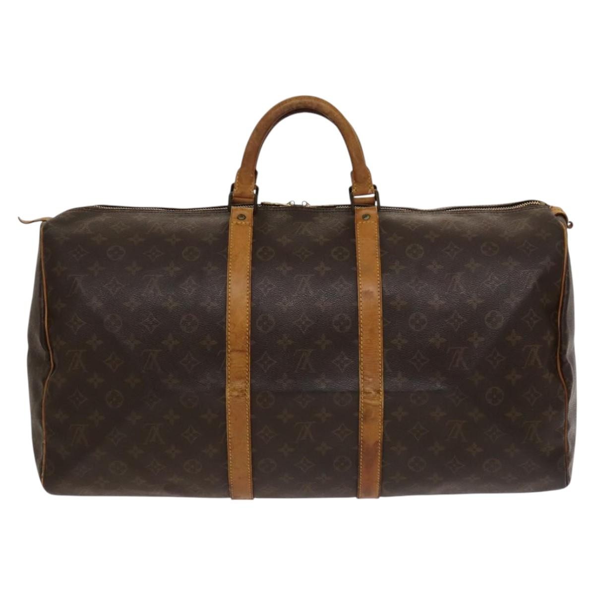 Louis Vuitton Keepall Bag Monogram Canvas Brown Canvas Travel Bag