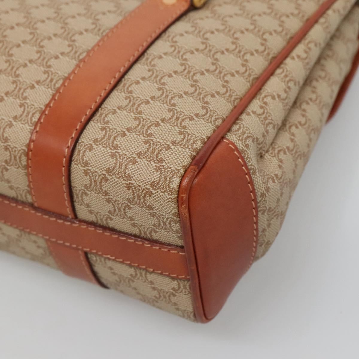 Celine Vintage Macadam Handbag Canvas And Leather Beige Canvas Handbag