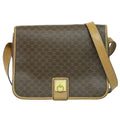 Celine Vintage Macadam Shoulder Bag Canvas And Leather Brown Canvas Shoulder Bag Bag