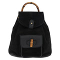 Gucci Gucci Bamboo Backpack Daim Black Suede Backpack Bag (Pre-Owned)