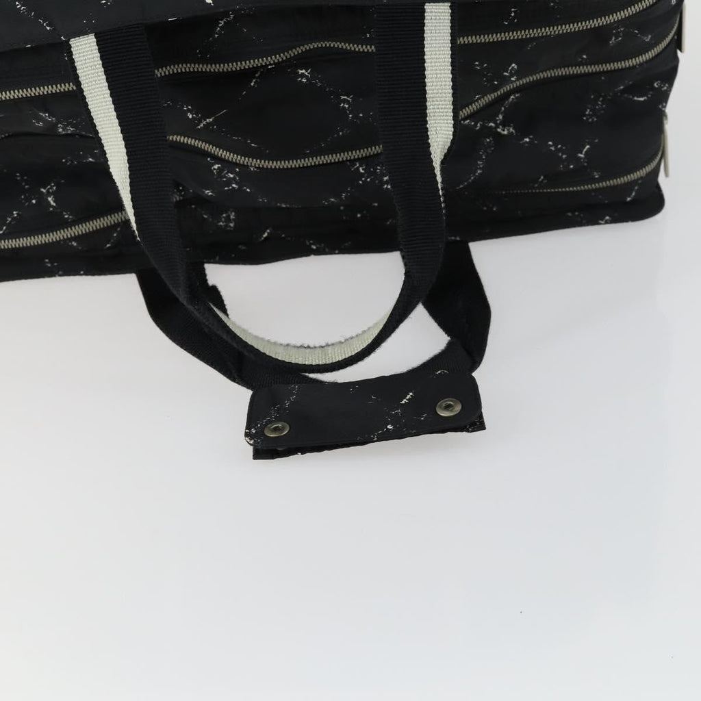 Chanel Travel Line Boston Bag Printed Nylon Black Nylon Travel Bag Bag