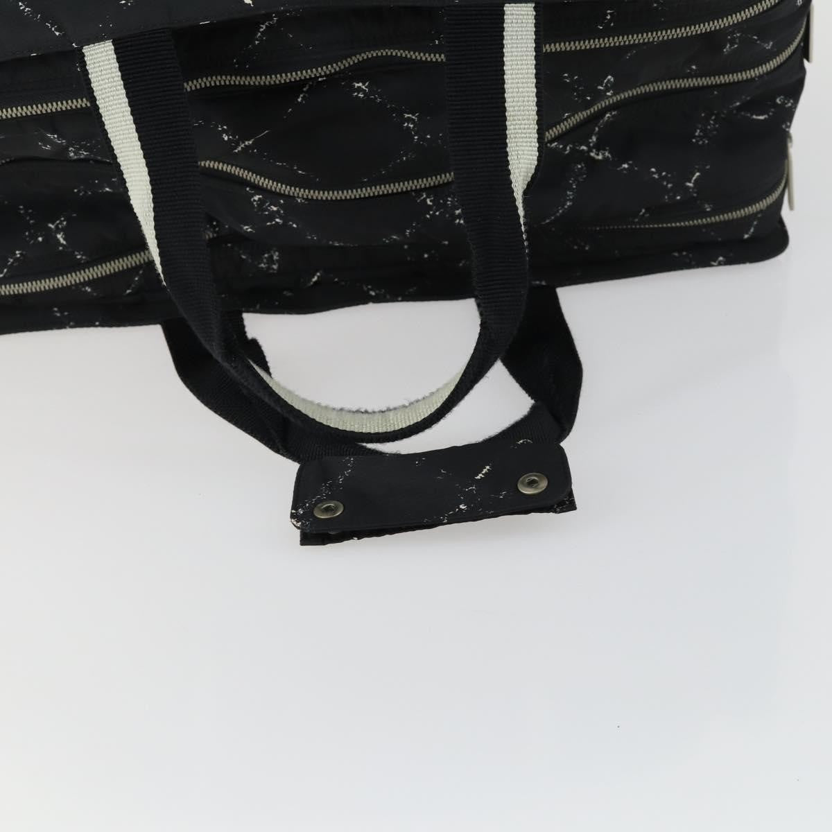 Chanel Travel Line Boston Bag Printed Nylon Black Nylon Travel Bag Bag