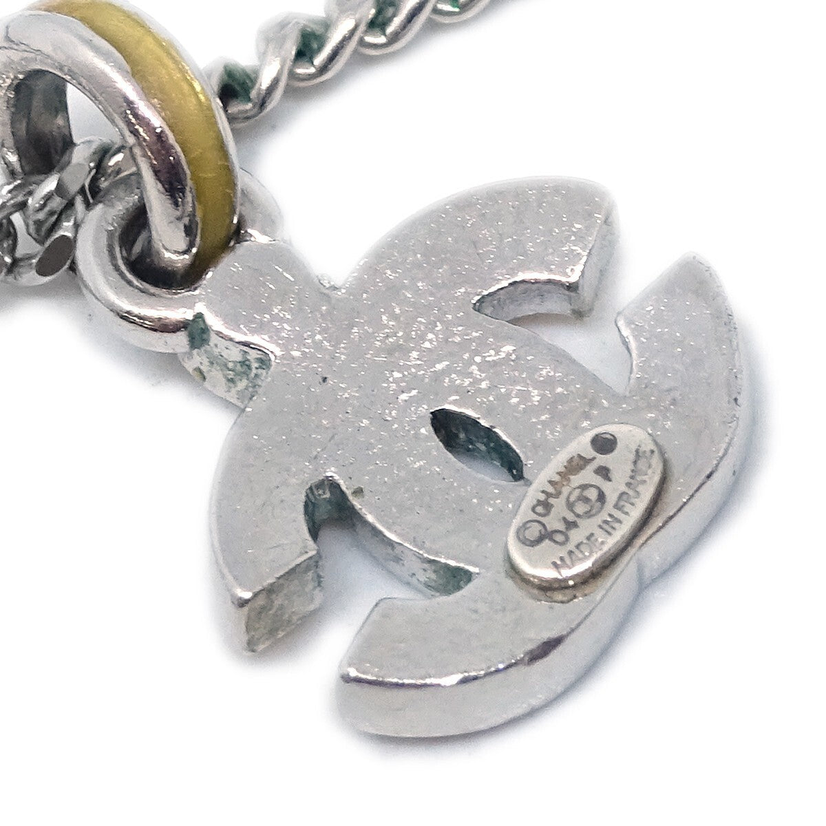 Chanel Vintage Cc Pendent Necklace Plated Metal Silver Silver_Plated Necklace Jewelry