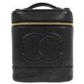 Chanel Vintage Timeless Cosmetic Case Caviar Black Leather Handbag