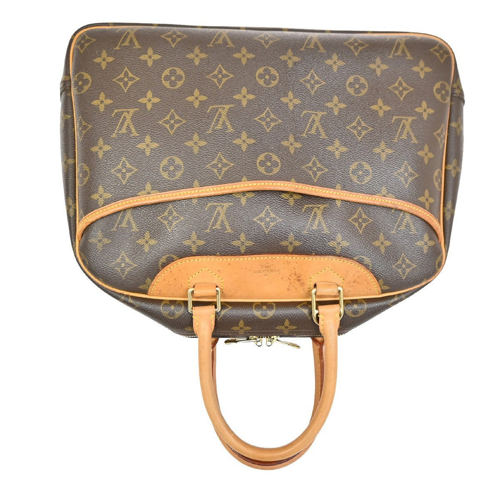 Louis Vuitton Deauville Handbag Monogram Canvas Brown Leather Handbag