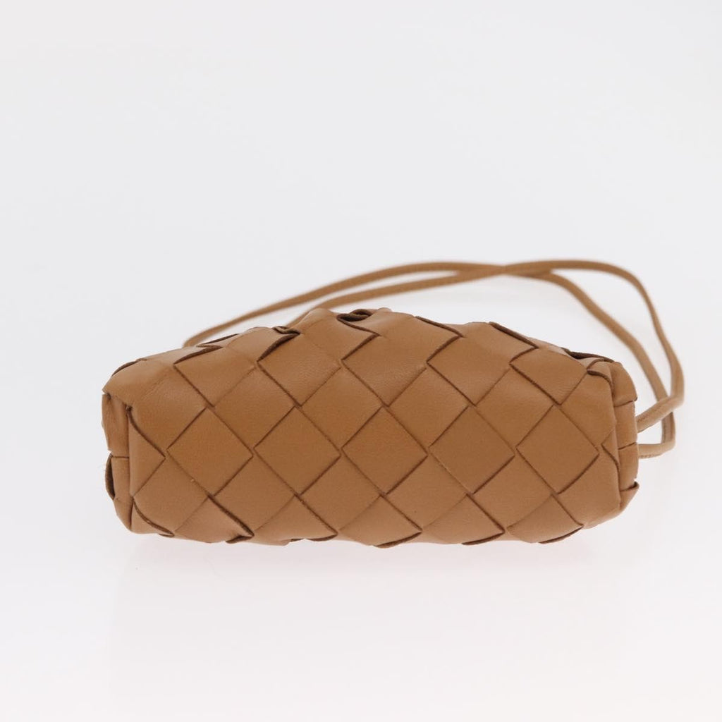 Bottega Veneta The Pouch Coin Purse Intrecciato Nappa Brown Leather Clutche & Pouche Bag