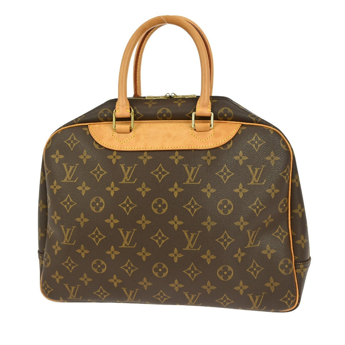 Louis Vuitton Deauville Handbag Monogram Canvas Brown Canvas Handbag