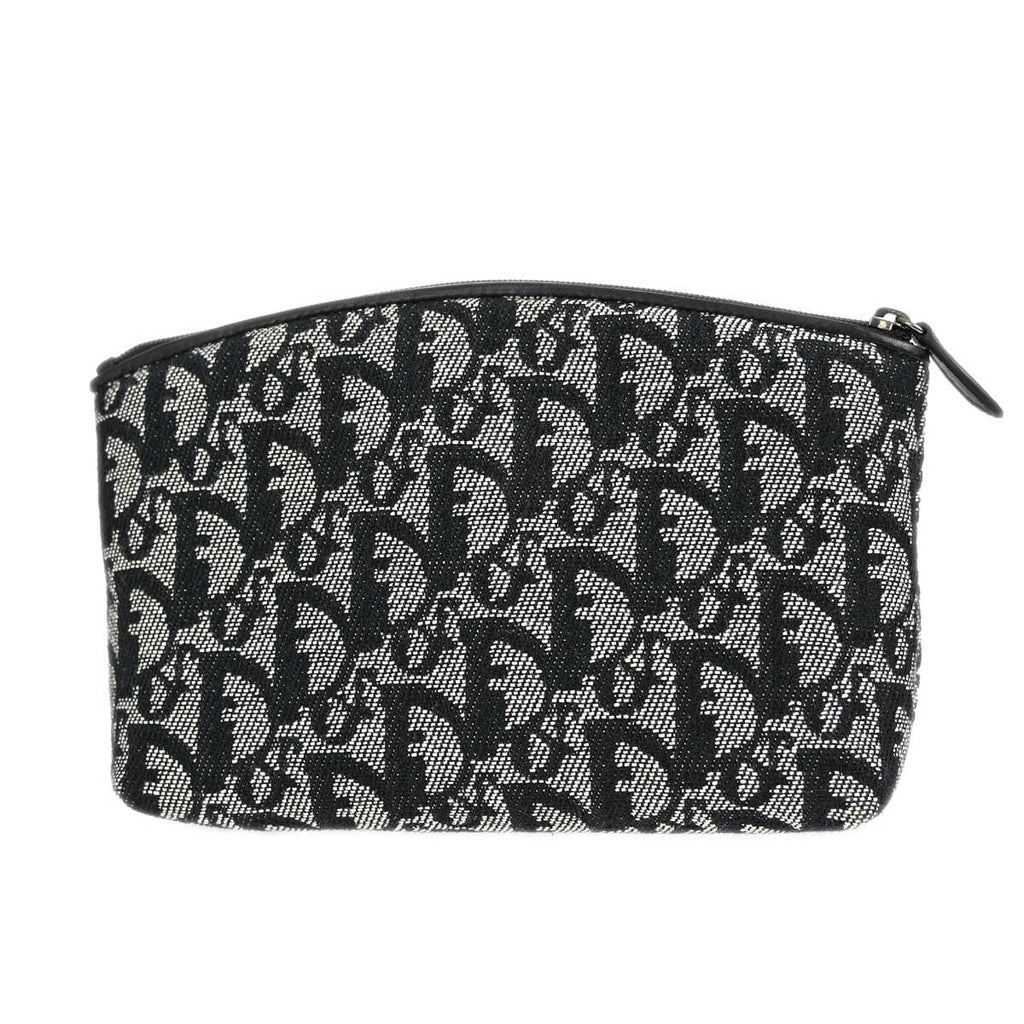 Christian Dior Vintage Trotter Pouch Diorissimo Canvas Gray Canvas Clutche & Pouche Bag (Pre-Owned)