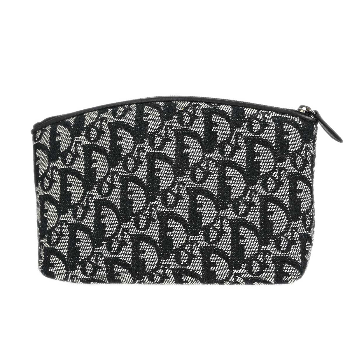 Christian Dior Vintage Trotter Pouch Diorissimo Canvas Gray Canvas Clutche & Pouche Bag (Pre-Owned)