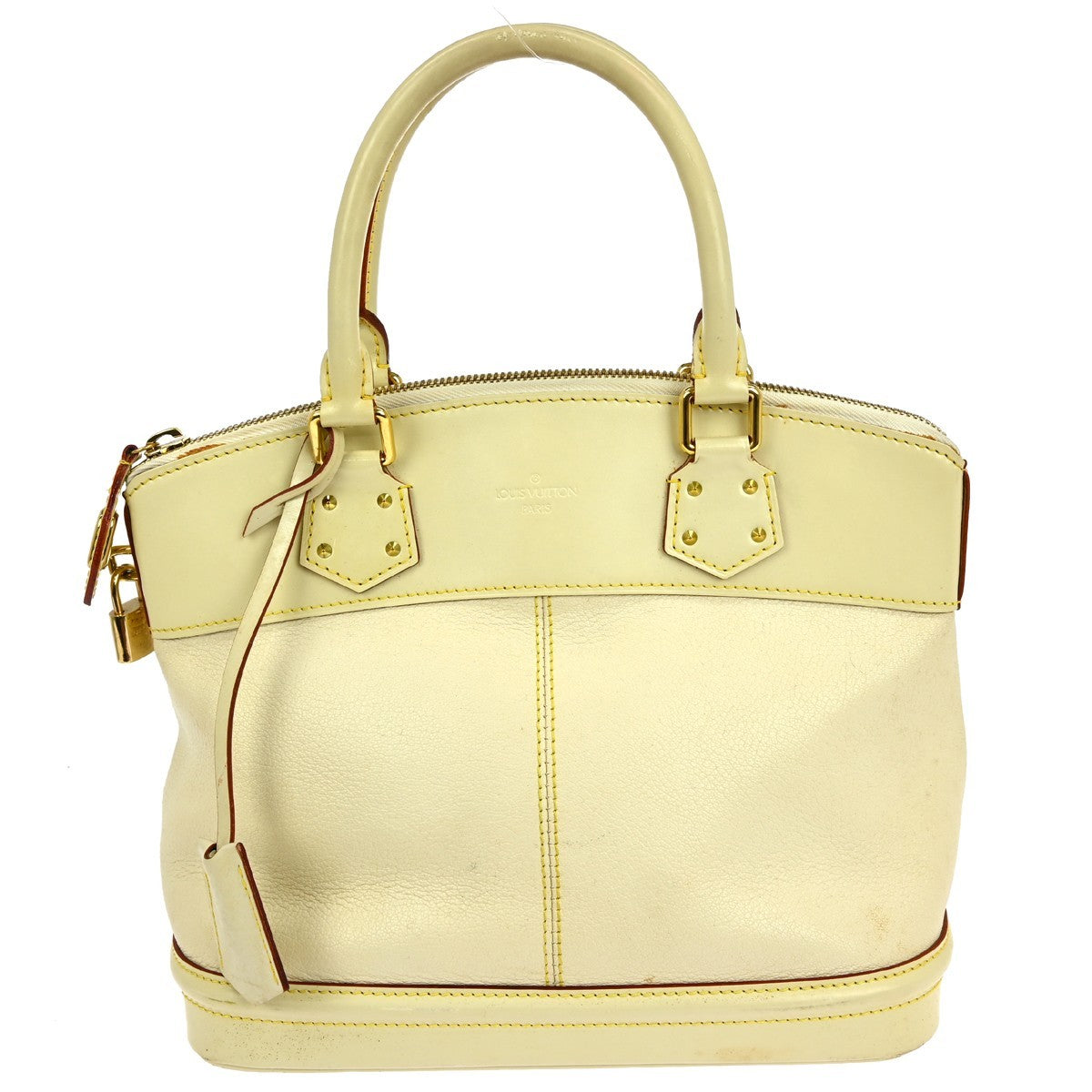 Louis Vuitton Suhali Lockit Handbag Leather Beige Leather Tote Bag