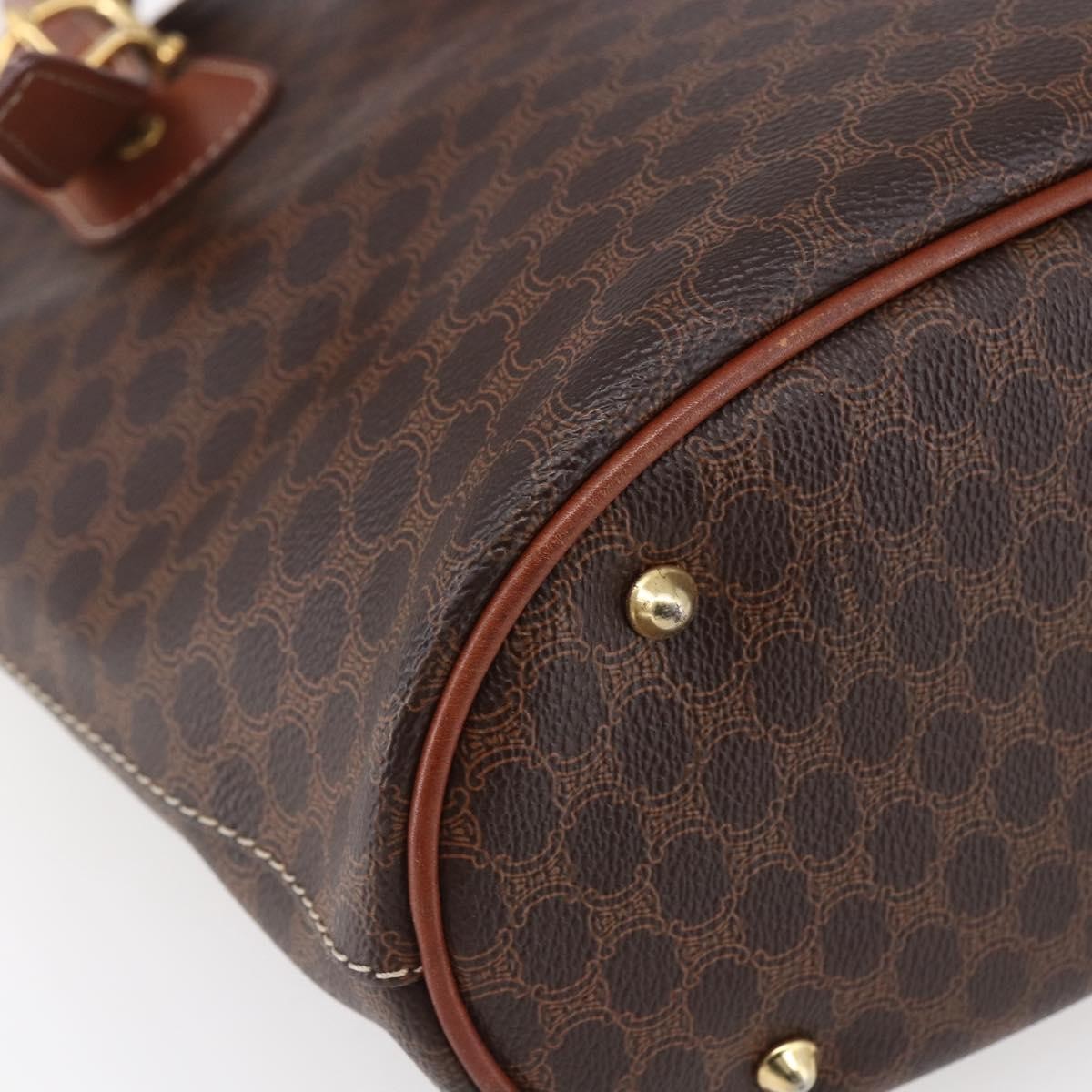 Celine Vintage Macadam Tote Bag Canvas Brown Canvas Tote Bag Bag