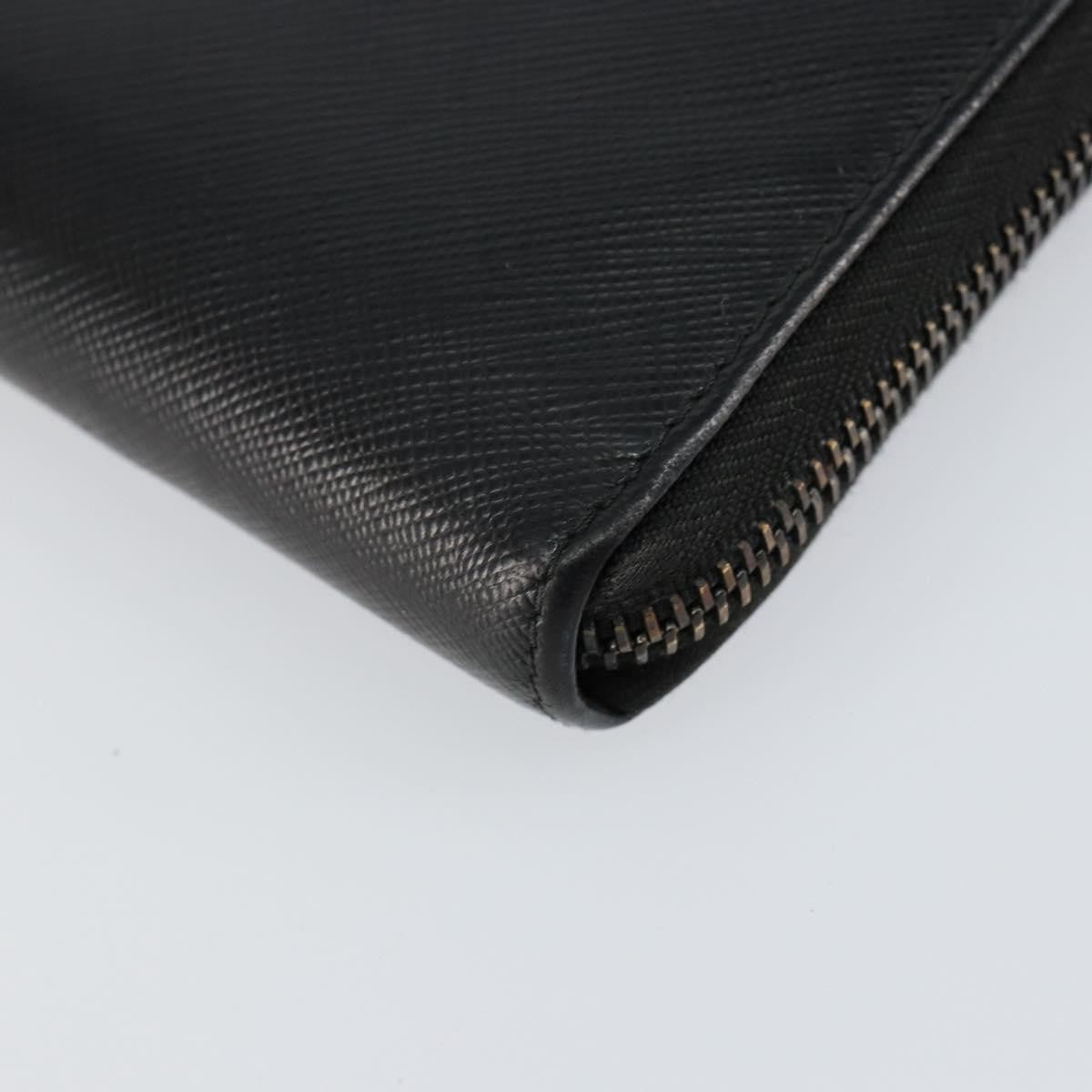 Prada Saffiano Wallet Leather Black Leather Wallets Accessory