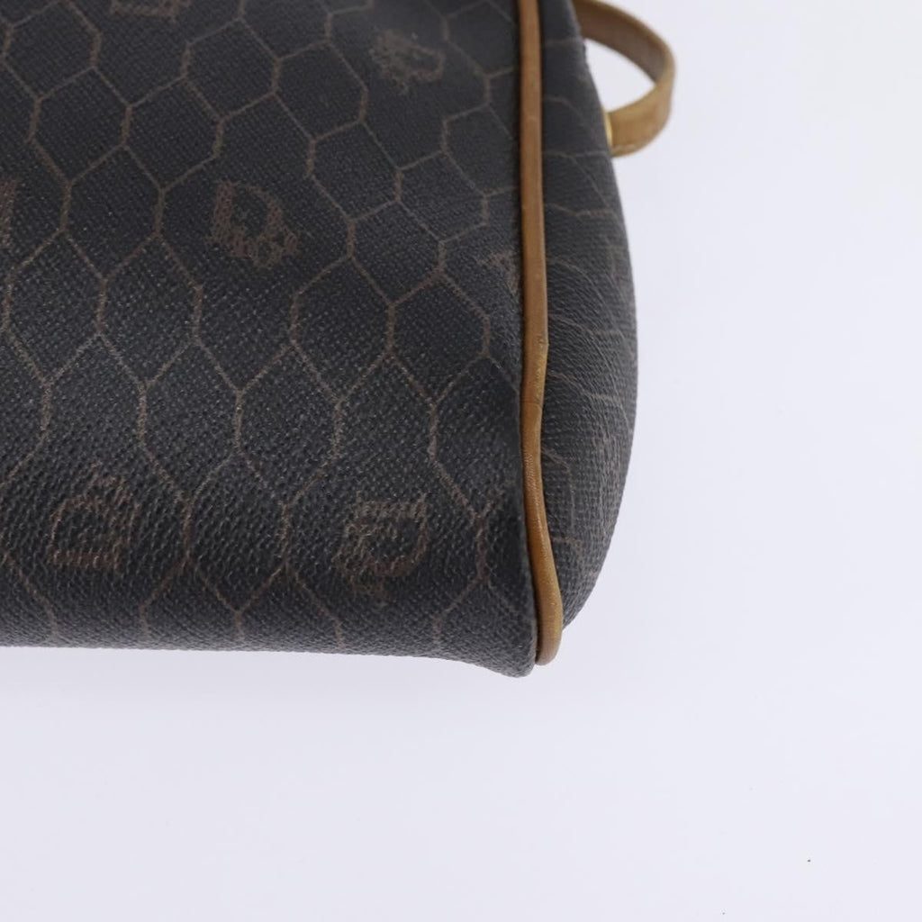Christian Dior Vintage Honeycomb Shoulder Bag Canvas Black Canvas Bag (Pre-Owned)