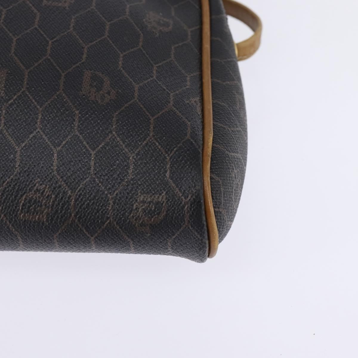 Christian Dior Vintage Honeycomb Shoulder Bag Canvas Black Canvas Bag (Pre-Owned)
