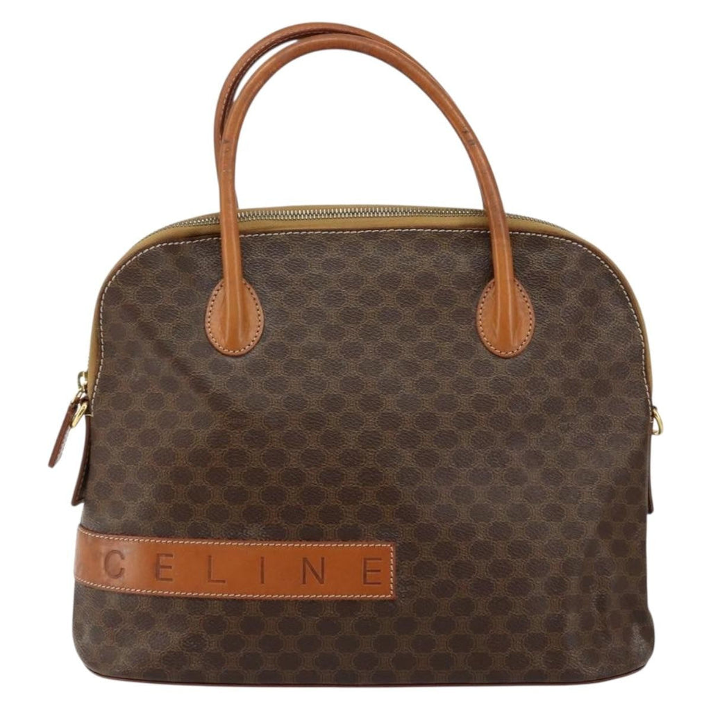 Celine Vintage Macadam Handbag Macadam Brown Canvas Bag