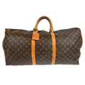 Louis Vuitton Keepall Bag Monogram Canvas Brown Canvas Travel Bag
