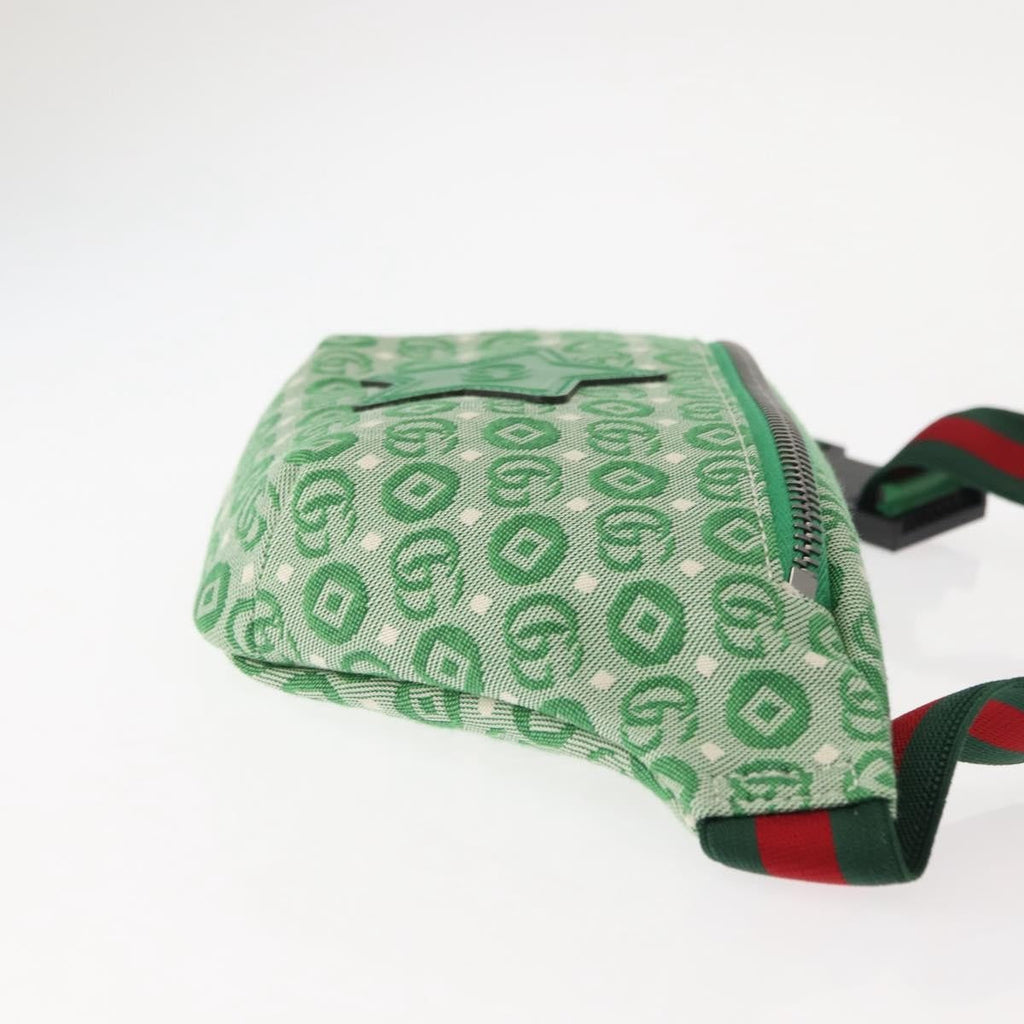 Gucci Waist Pouch Belt Bag Gg Canvas Green Canvas Clutche & Pouche Bag (Pre-Owned)