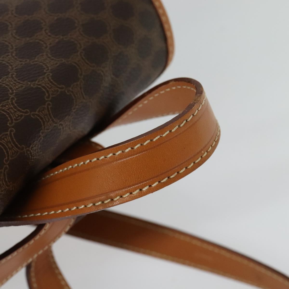 Celine Vintage Macadam Backpack Canvas And Leather Brown Pvc Backpack Bag