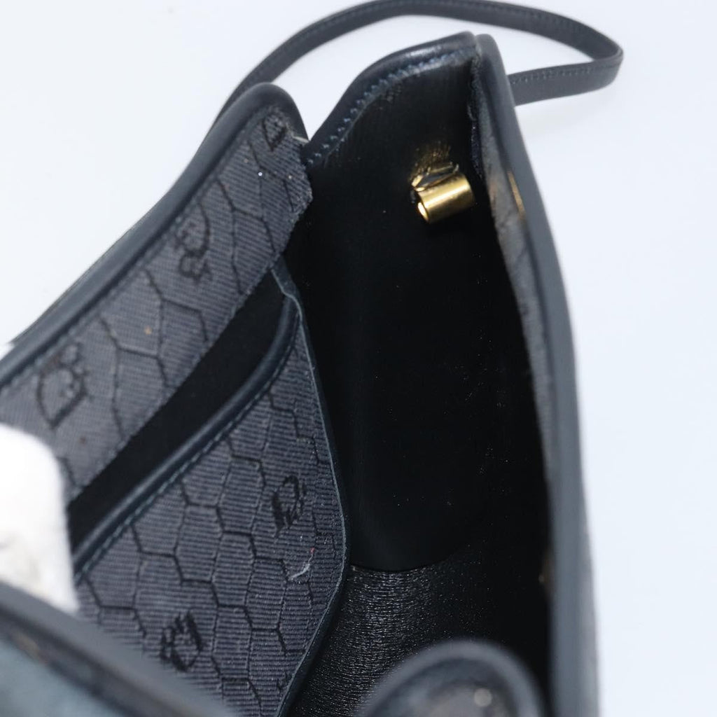 Christian Dior Vintage Honeycomb Flap Crossbody Bag Coated Canvas Black Pvc Shoulder Bag Bag (Pre-Owned)