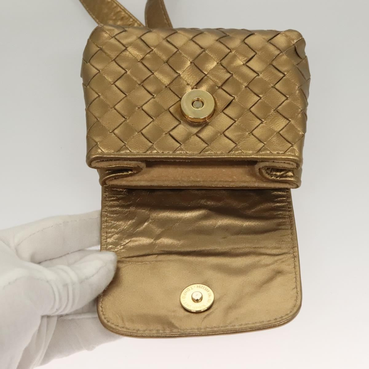 Bottega Veneta Chain Flap Shoulder Bag Leather Gold Leather Shoulder Bag Bag