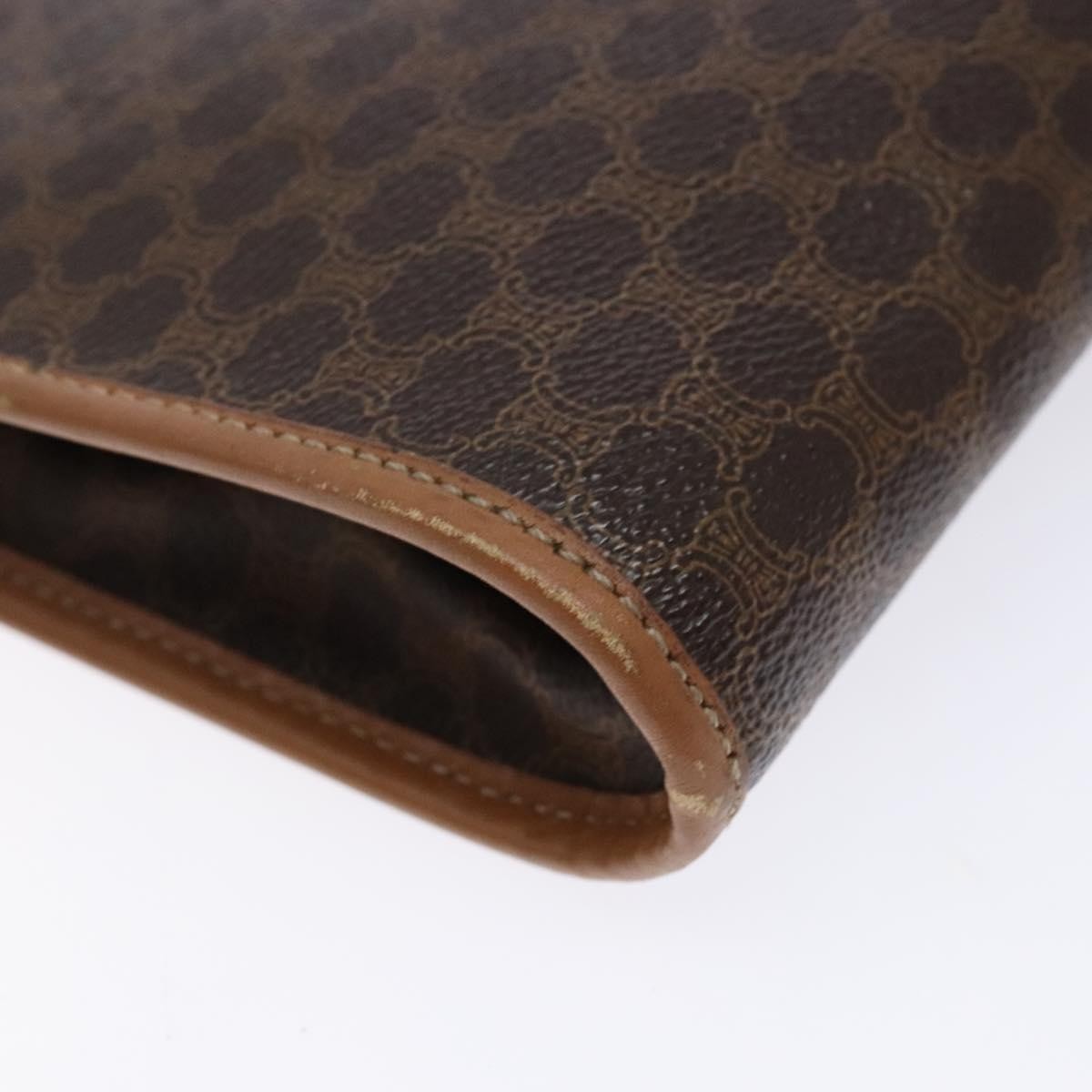 Celine Macadam Pochette Canvas And Leather Brown Canvas Clutche & Pouche Bag