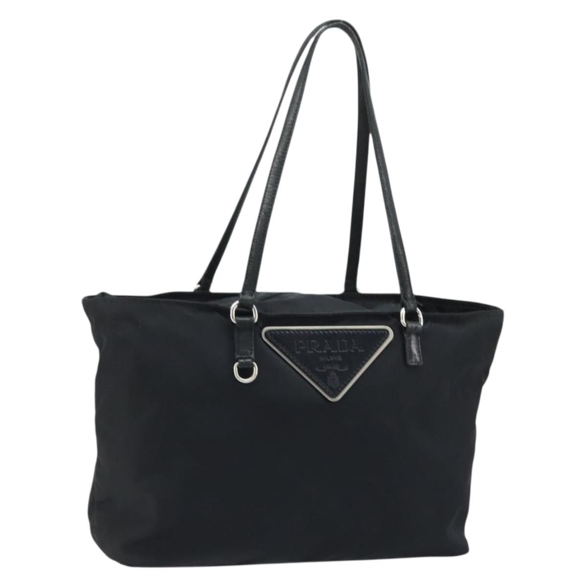 Prada Vintage Zip Tote Tessuto Black Nylon Tote Bag Bag