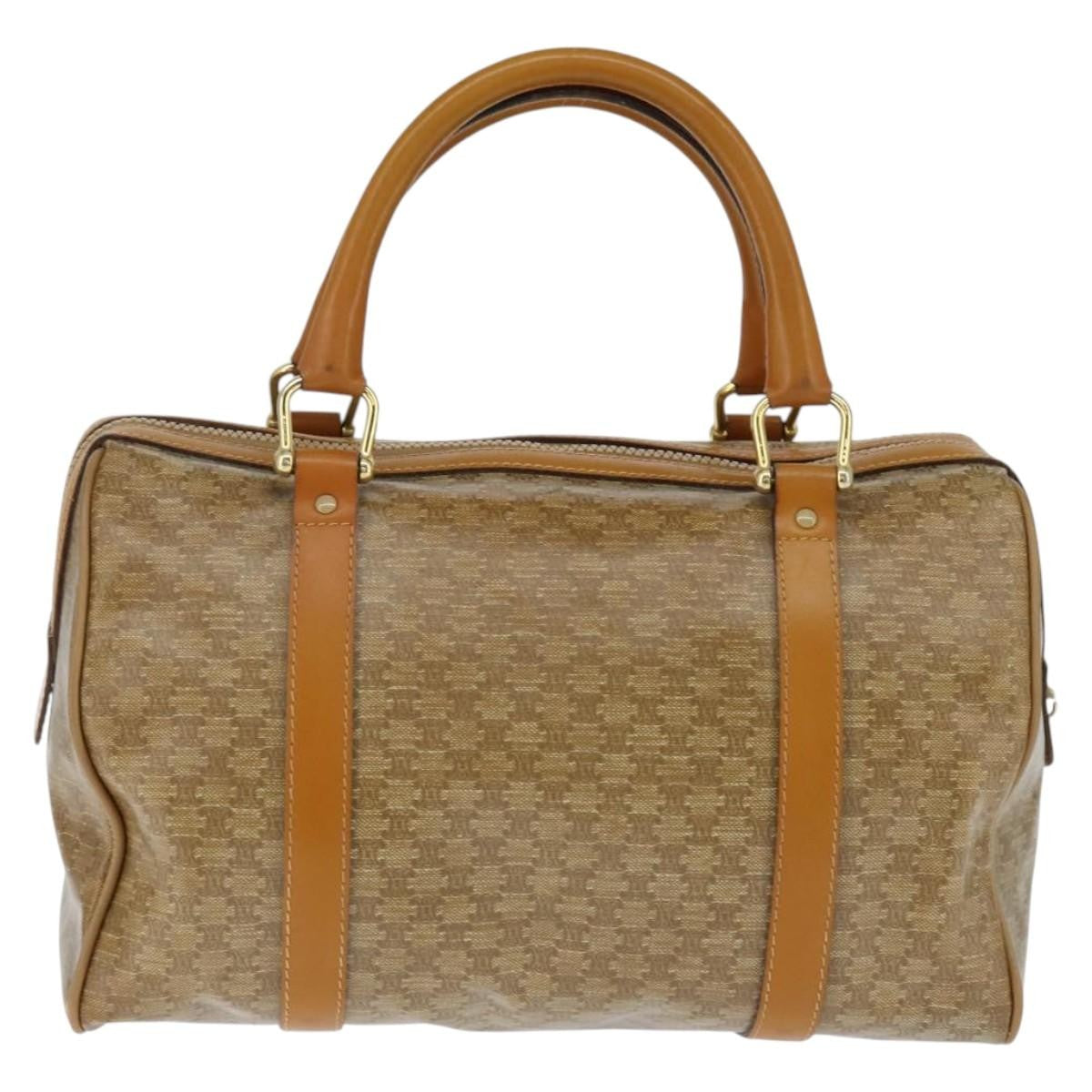 Celine Vintage Duffle Bag Macadam Coated Canvas Beige Canvas Handbag