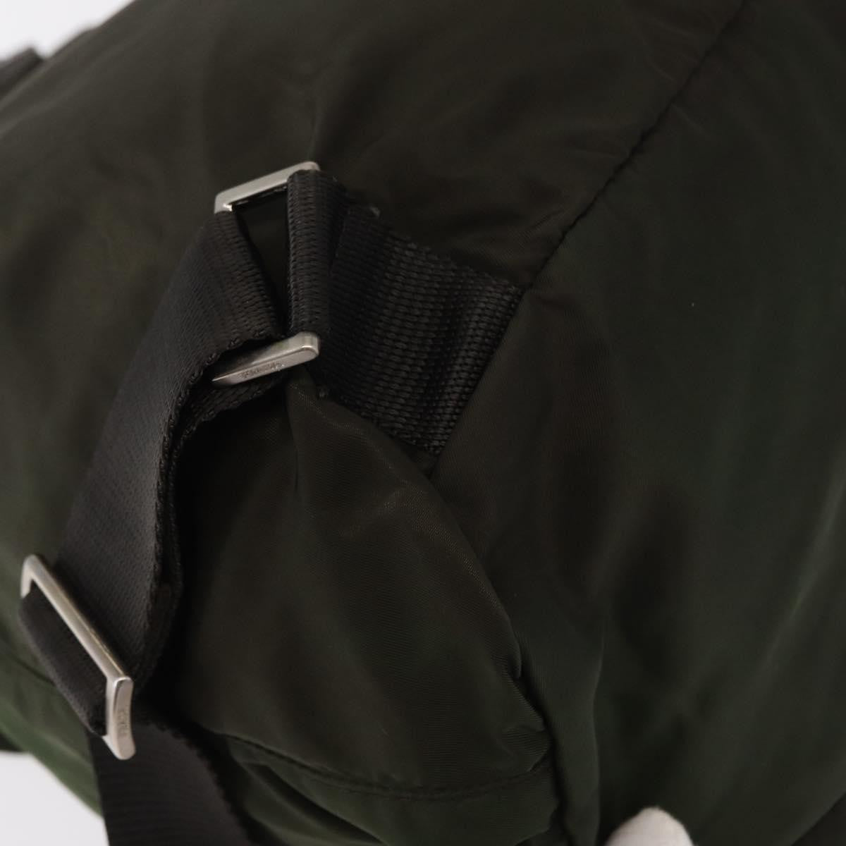 Prada Double Front Pocket Backpack Tessuto Khaki Nylon Backpack Bag