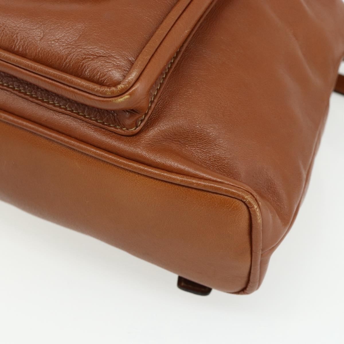 Gucci Vintage Bamboo Backpack Leather Brown Leather Backpack Bag (Pre-Owned)