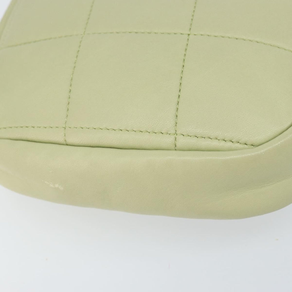 Chanel Diamond Chain Crossbody Bag Quilted Lambskin Green Leather Shoulder Bag Bag