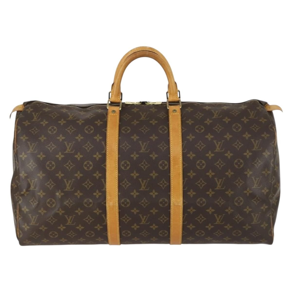 Louis Vuitton Keepall Bag Monogram Canvas Brown Canvas Travel Bag